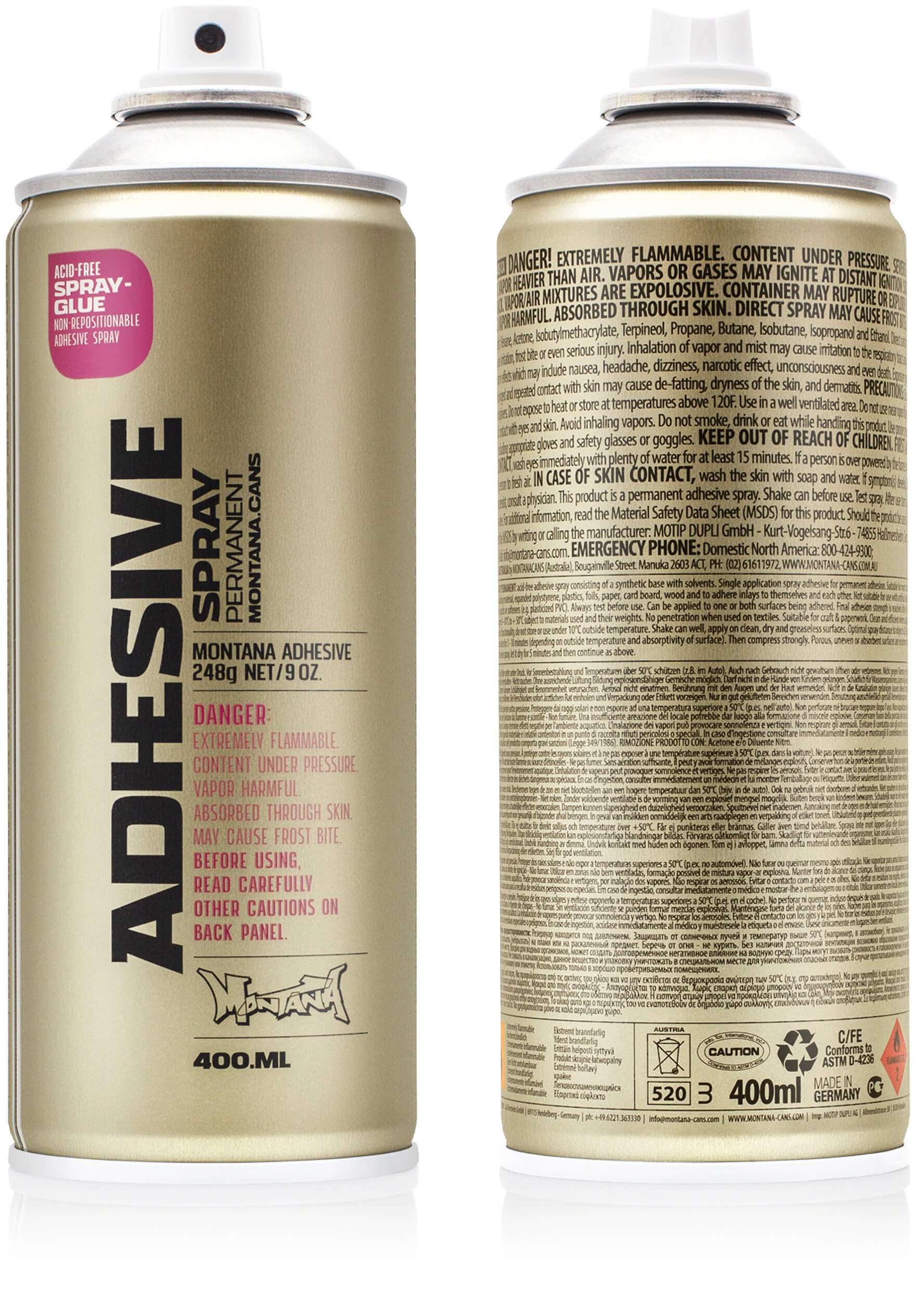 ספריי דבק מונטנה-Adhesive Permanent AP400 (400 מ"ל)