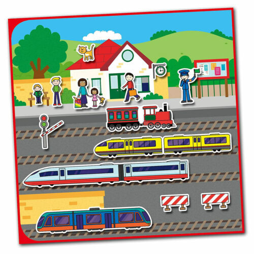 חוברת פעילות ויצירה 150 מדבקות רב פעמיות עם 8 דפי רקע - כלי תחבורה