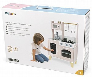 מטבח השף הקטן לילדים עשוי עץ מלא, אורות ואפקטים קוליים - Viga
