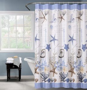וילון אמבטיה בעיצוב אלמוגים - 180X180