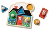 פאזל פעוטות מעץ 5 חלקים, עבה במיוחד עם ידיות ג'מבו נוחות לאחיזה - בית