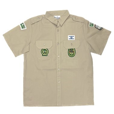 חולצת מדריך צופים חאקי קצרה במידות 18 ו-S-XXL