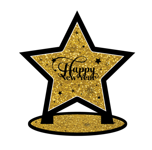 מיני מרכז שולחן Happy New Year לקישוט - 5 יח'