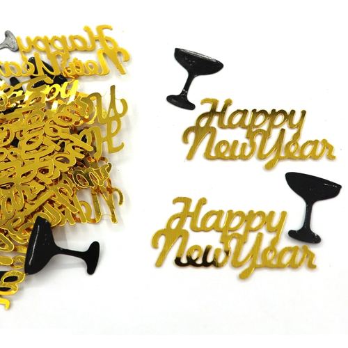 קונפטי HAPPY NEW YEAR שמפניה
