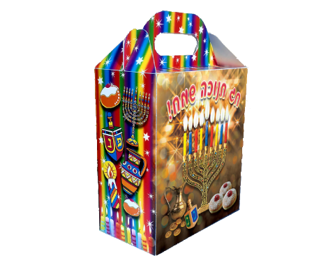 קופסת שי צבעונית לחנוכה - 18 יח'