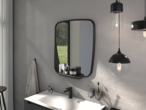  מראה מסגרת שחורה עם מדף CONTINENTAL mirror