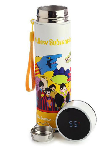 בקבוק תרמי עם מד טמפרטורה ביטלס Yellow Submarine Temp
