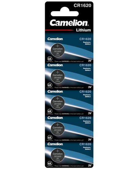 חמש סוללות CAMELION CR1620 3V