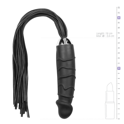 שוט דילדו מסיליקון עם זנבות דמוי עור - Flogger Dildo