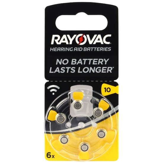 סוללות כפתור למכשירי שמיעה RAYOVAC ZA 10 שישייה