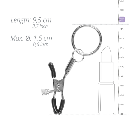 מצבטי פטמות מתכווננים עם טבעת Easy Toys - Metal Nipple Clamps With Ring