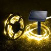 פס לד סולארי מוגן מים 5 מ' לבן חם עם חיבור USB ושלט אלחוטי