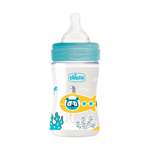 בקבוק האכלה לתינוק Well-Being ‏150 מ״ל כחול Chicco