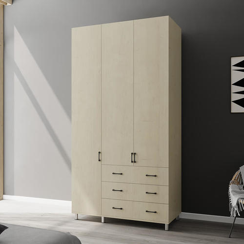 ארון בגדים 3 דלתות 3 מגירות דגם נופר 120X240