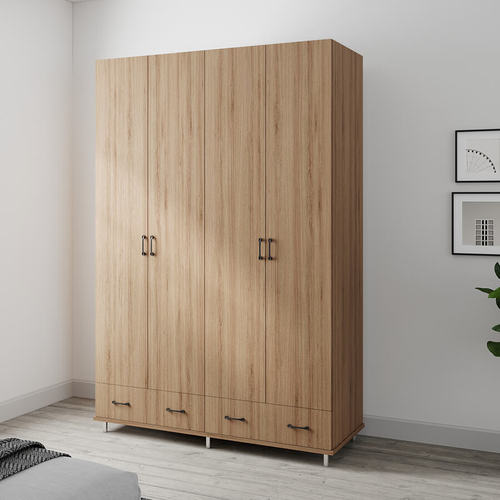 ארון בגדים 4 דלתות 2 מגירות עם במה דגם קרן 160X240