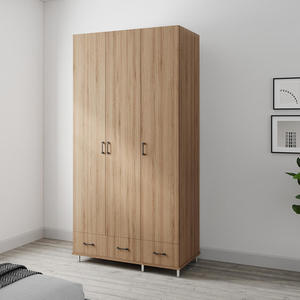 ארון בגדים 3 דלתות 2 מגירות עם במה דגם קרן 120X240