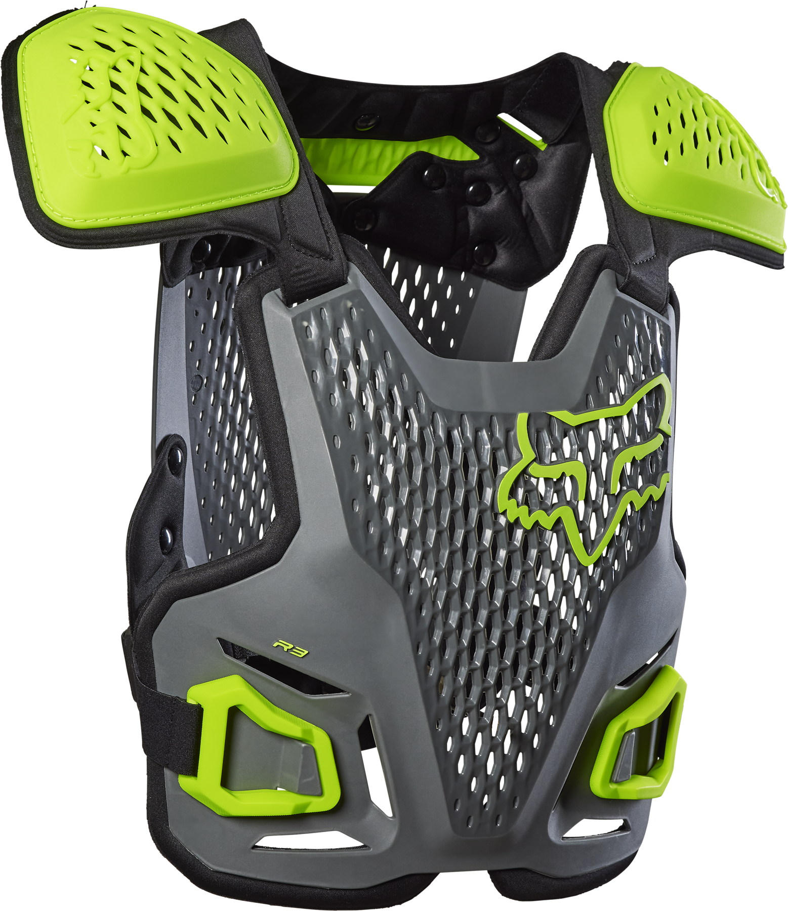 מגן חזה ילדים פוקס אפור / צהוב - FOX YOUTH R3 GUARD