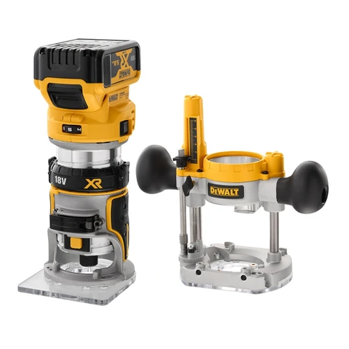 XY רוטר משולב נטען בראשלס DeWALT DCW604N BL 18V + סוללת 5AH + מטען מהיר DewWalt דיוולט