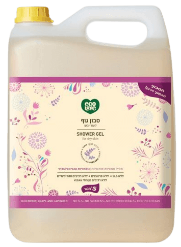 סבון גוף פירות סגולים לעור יבש 5 ליטר ecoLove