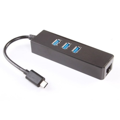 מתאם רשת מ TYPE C ל רשת + 3 יציאות USB3