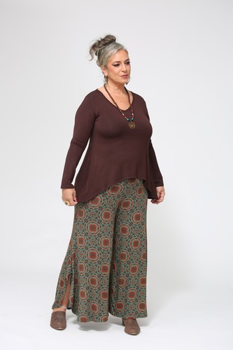 טוניקה חופש בצבעים חלקים plus size