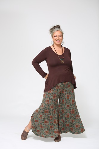 טוניקה חופש בצבעים חלקים plus size