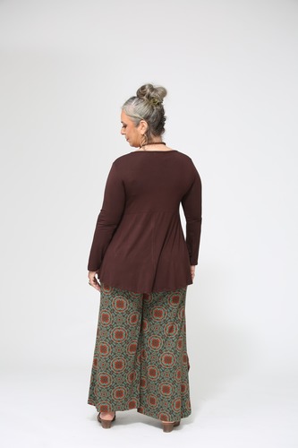 טוניקה חופש בצבעים חלקים plus size