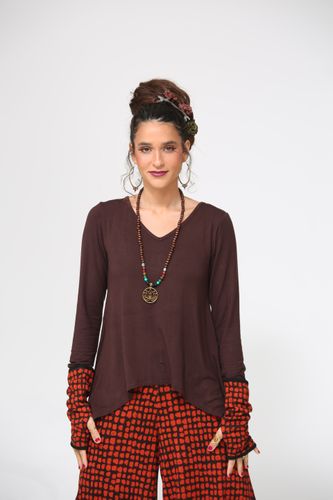 טוניקה חופש בצבעים חלקים plus size
