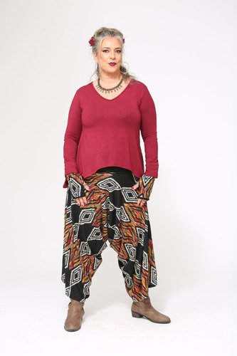 טוניקה חופש בצבעים חלקים plus size