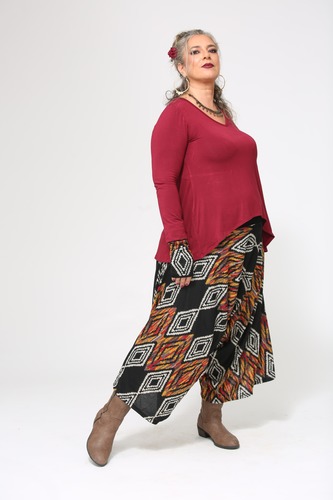 טוניקה חופש בצבעים חלקים plus size