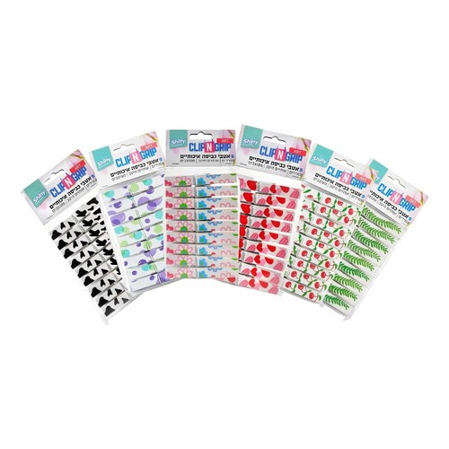 אטבי כביסה איכותיים מודפסים 9 יח' CLIPNGRIP ART