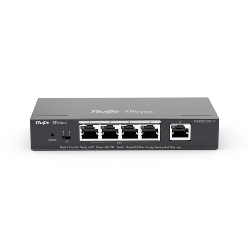 מתג Ruijie RG-ES205GC-P 4 Port POE 54W