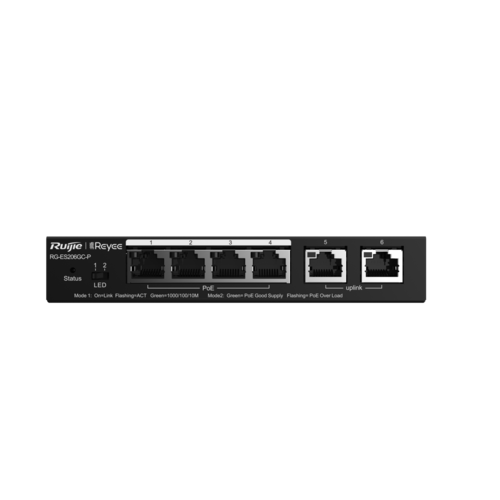 מתג Giga POE מנוהל בענן Ruijie RG-ES206GC-P