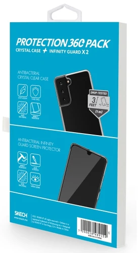 סט כיסוי ומגן מסך Galaxy S21 דגם Crystal שקוף