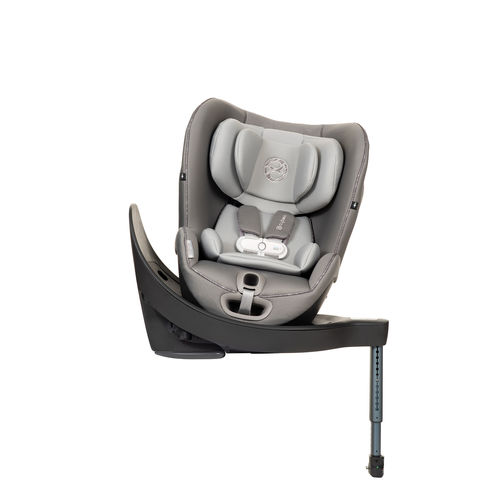 כסא בטיחות סירונה מסתובב 360 Sirona S עם מערכת SENSOR SAFE לשכחת ילדים כולל בסיס קבוע לרכב אפור