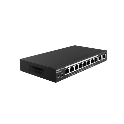מתג 10 יציאות PoE ביצועי תפוקה 600Mbps עד 200 משתמשים במקביל Ruijie Networks | RG-ES210GC-LP