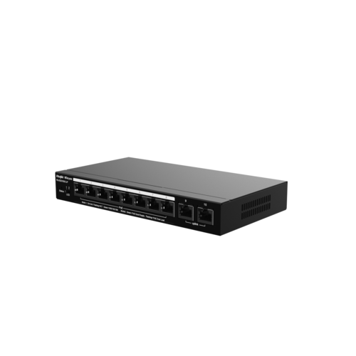 מתג 10 יציאות PoE ביצועי תפוקה 600Mbps עד 200 משתמשים במקביל Ruijie Networks | RG-ES210GC-LP