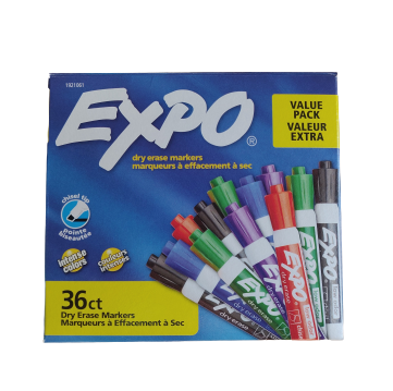 סט טושים מחיקים ללוח EXPO ראש שטוח - 36 טושים