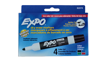 סט טושים מחיקים ללוח EXPO ראש עגול - 4 צבעים