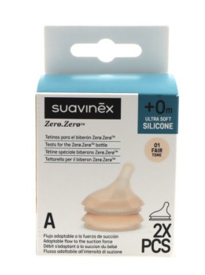 זוג פטמות לבקבוק ZERO ZERO – זרימה Suavinex A