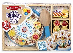 ערכה עוגת יום הולדת מעץ 34 חלקים - Melissa - Doug‏