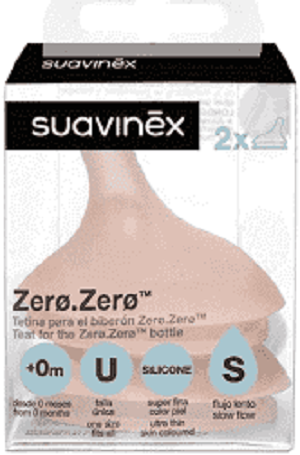 זוג פטמות לבקבוק ZERO ZERO – זרימה איטית Suavinex   