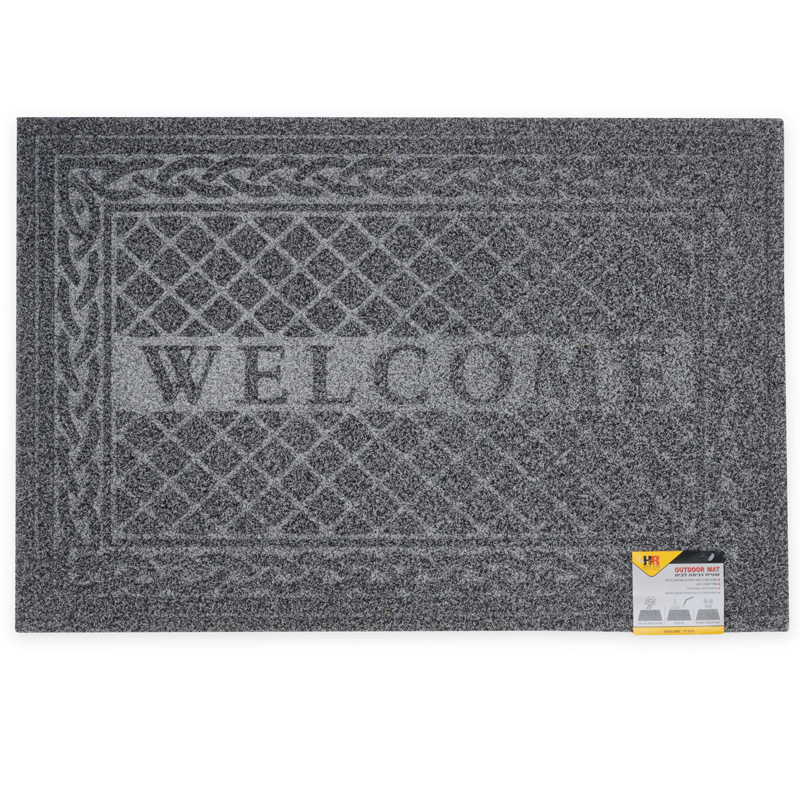 שטיח כניסה מעוצב לבית מידה: WELCOME 60X90 צבע אפור