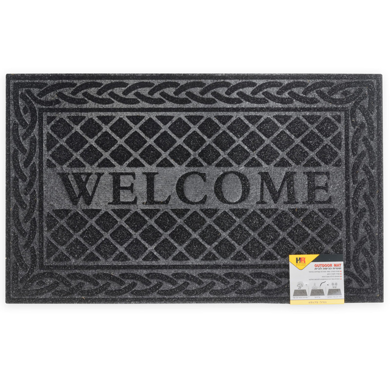 שטיח כניסה מעוצב לבית מידה: WELCOME 60X90 צבע שחור