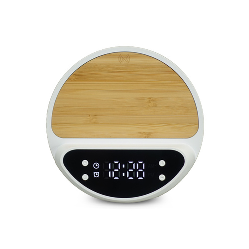 שעון מעורר במבוק משולב מעמד לנייד עם טעינה Morning