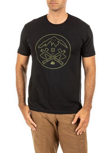 חולצת T דגם CROSSED AXE MOUNTAIN TEE BLACK