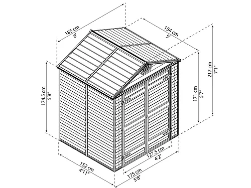 מחסן גינה Skylight אפור 1.90x1.50-הובלה חינם 702395