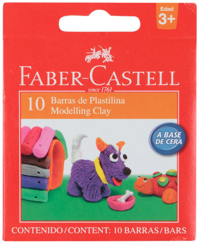 סט פלסטלינה קטן FABER CASTELL (10 גווני יסוד)