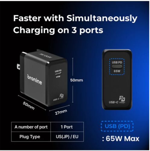 מטען BRONINE PD CHARGER 65W