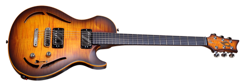 גיטרה חשמלית Vigier G.V. Wood Hollow Body - Amber Matte Rw Chrome